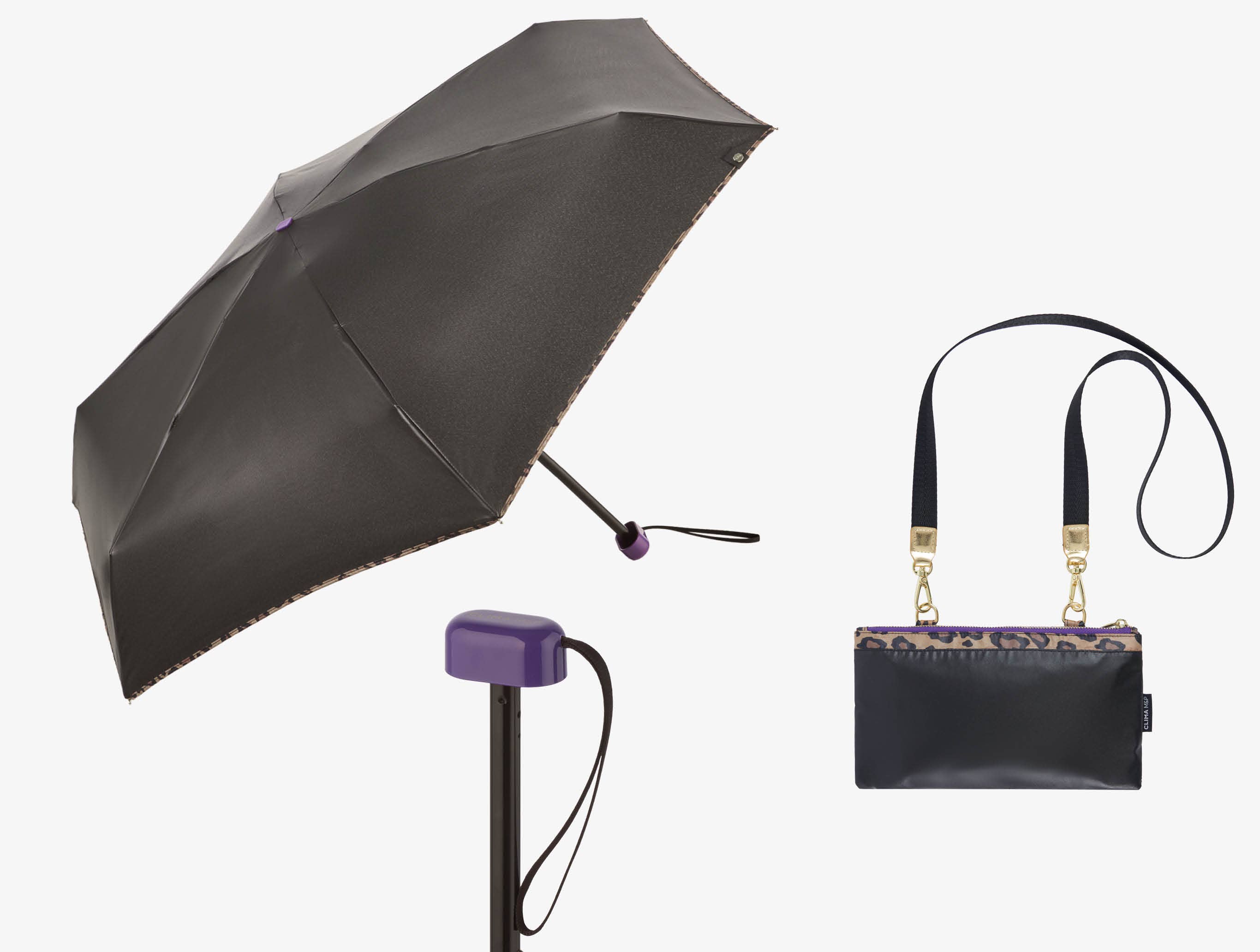 Mini Umbrella with Pouch- Purple