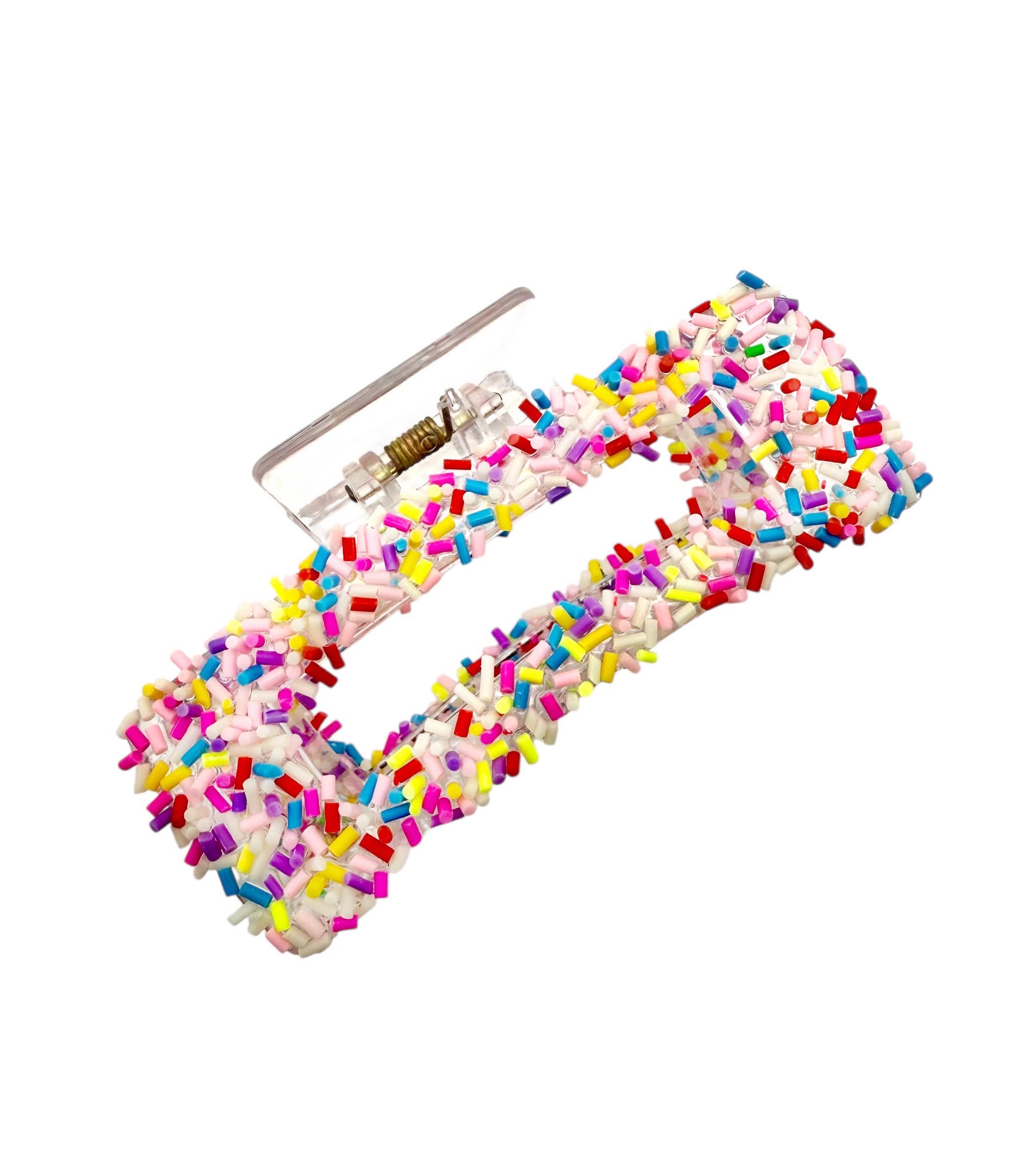 Sprinkles Rectangle Candy Hair Claws for Girls and Women