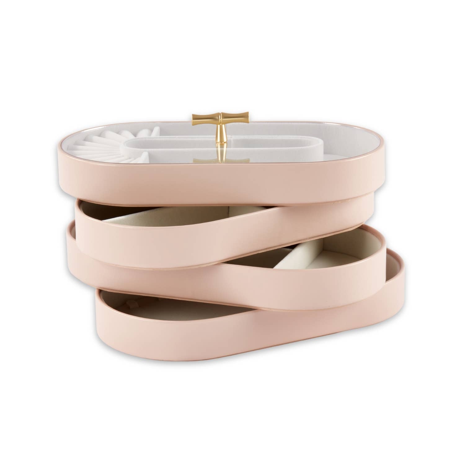 Personalized 4-tier Jewelry Tray Pink