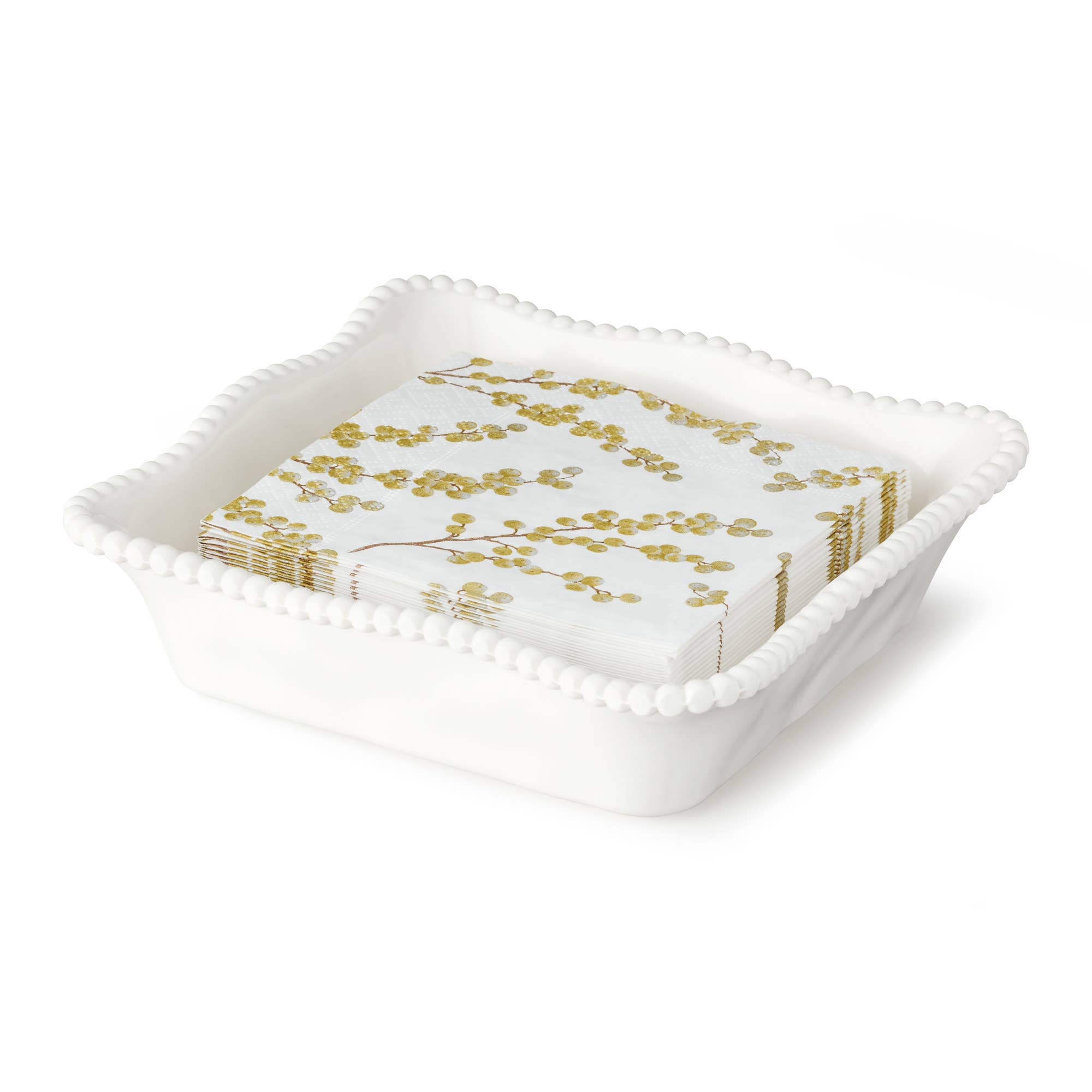 Cream Melamine Cocktail Napkin Holder