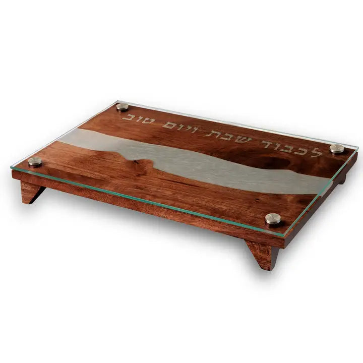 Planche à Challah surélevée en bois et résine