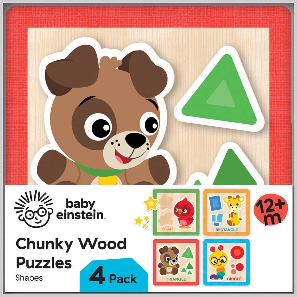 Baby Einstein Chunky Wood Puzzles - Kids 4 Pack