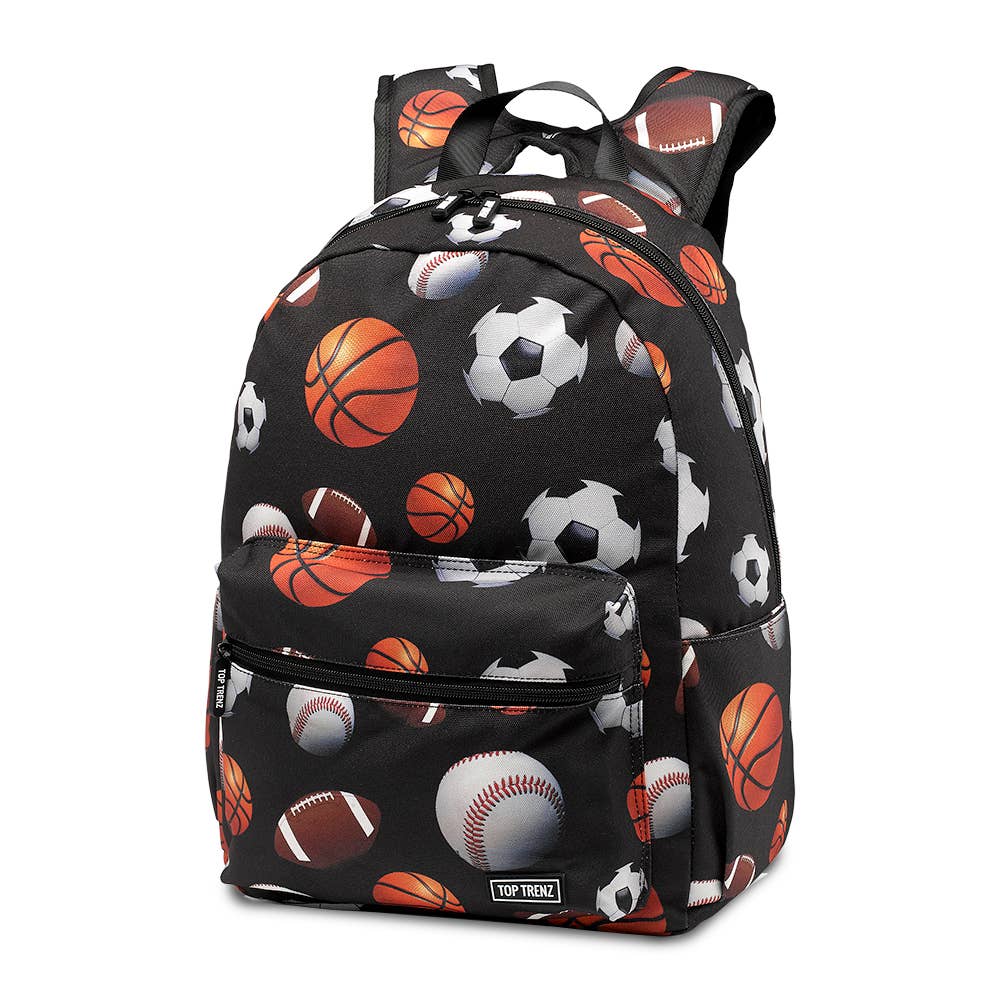 Black Sports Canvas Backpack
