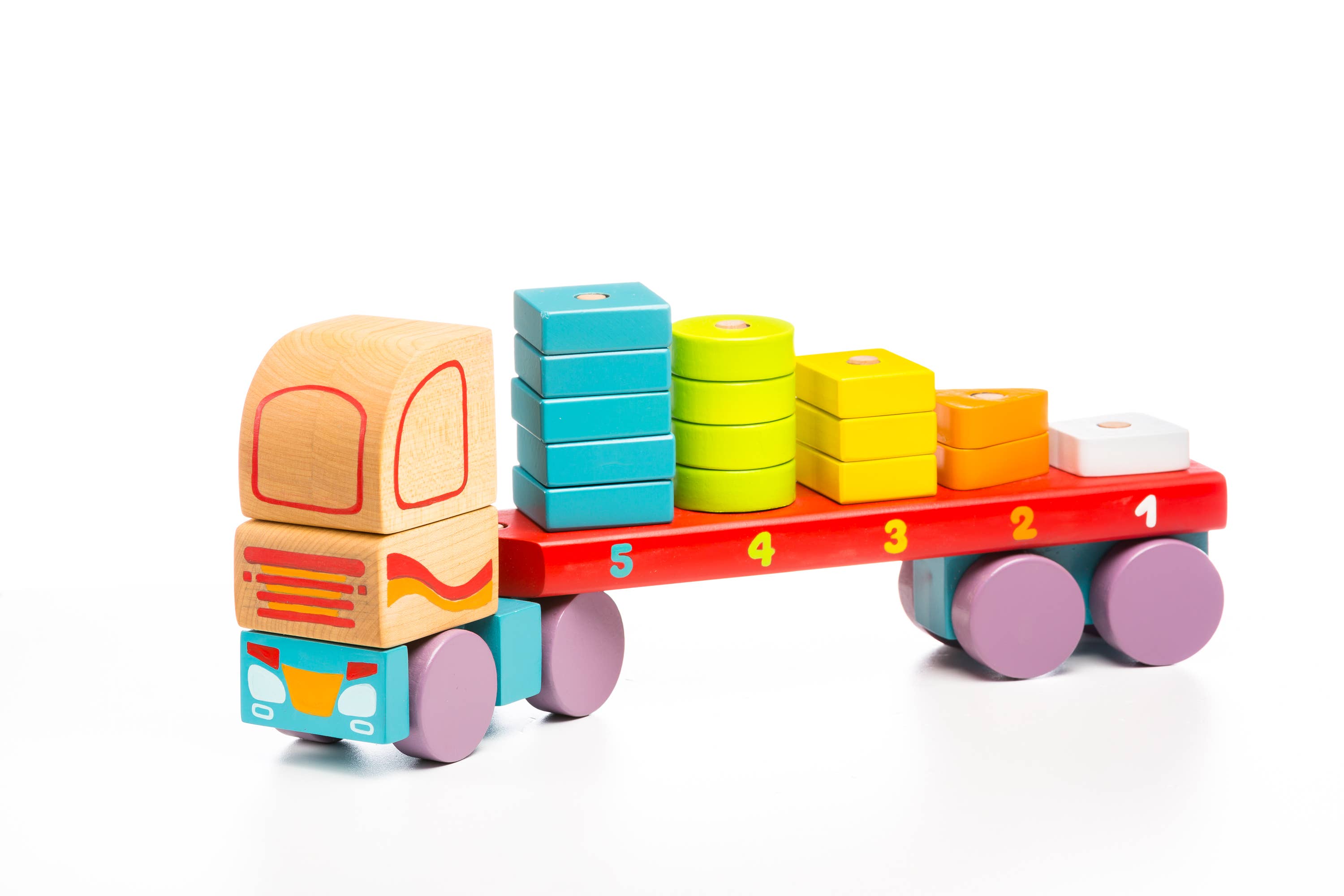 Wooden Truck with Geometric Figures