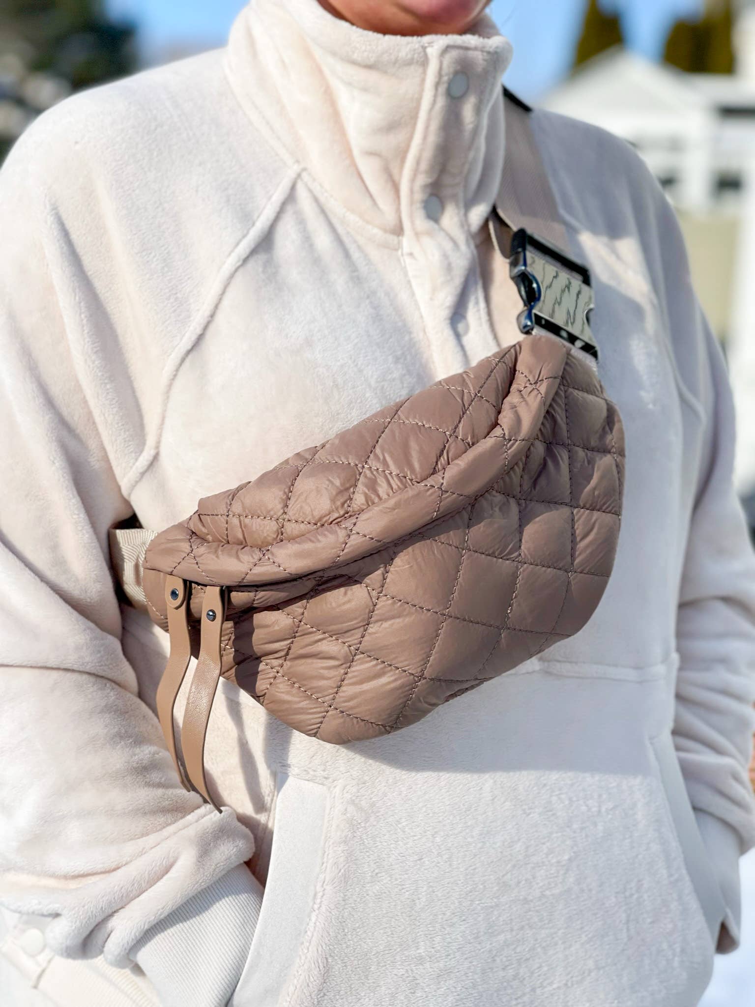 Le sac bandoulière Puffer : Tan