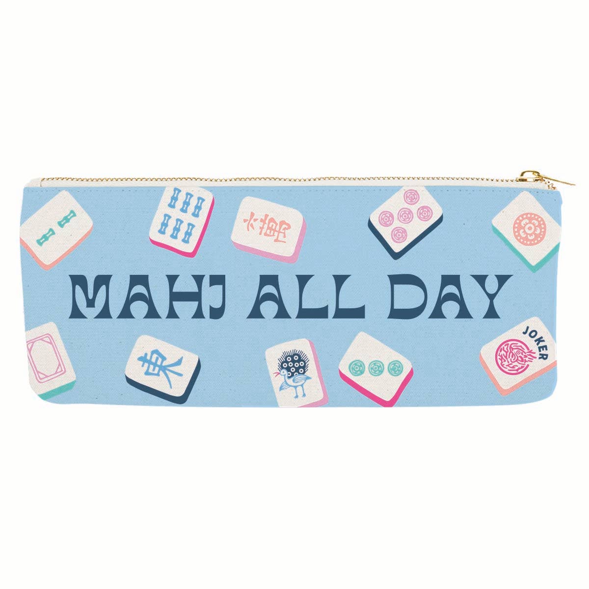 Mahjong Zipper Canvas Tile Pouch | Mahj All Day