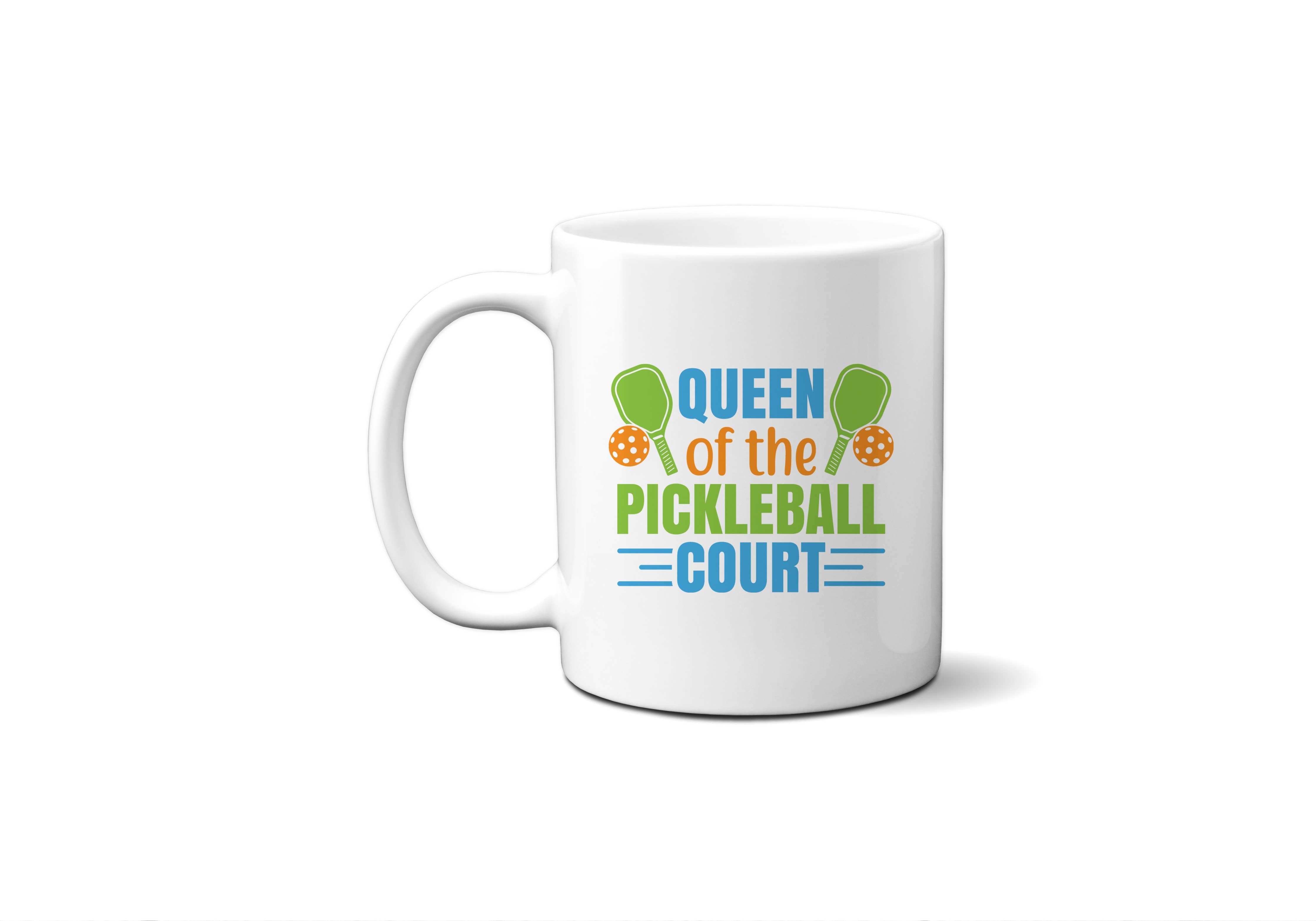 Queen of the Pickleball Court mug