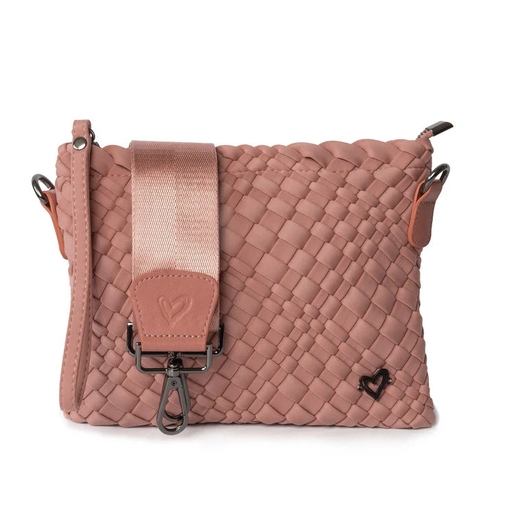 Sac à bandoulière tissé Charlotte - Rose