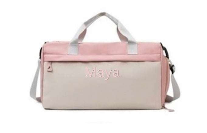 Personalized Nylon Duffle Bag - pink