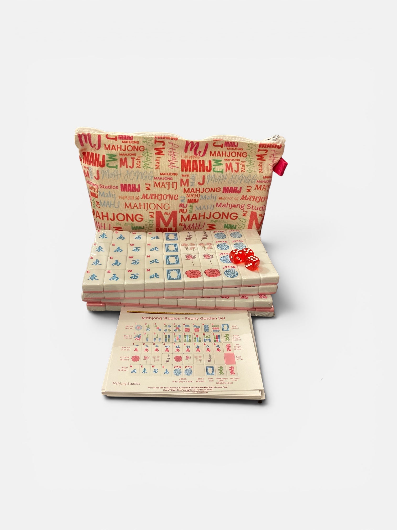 Mahjong Studios – Peony Garden American Mahjong Tile Set
