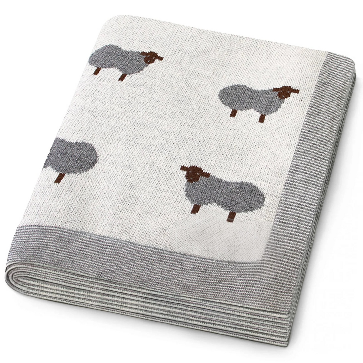 100% Cotton Baby Blanket - ivory Sheep