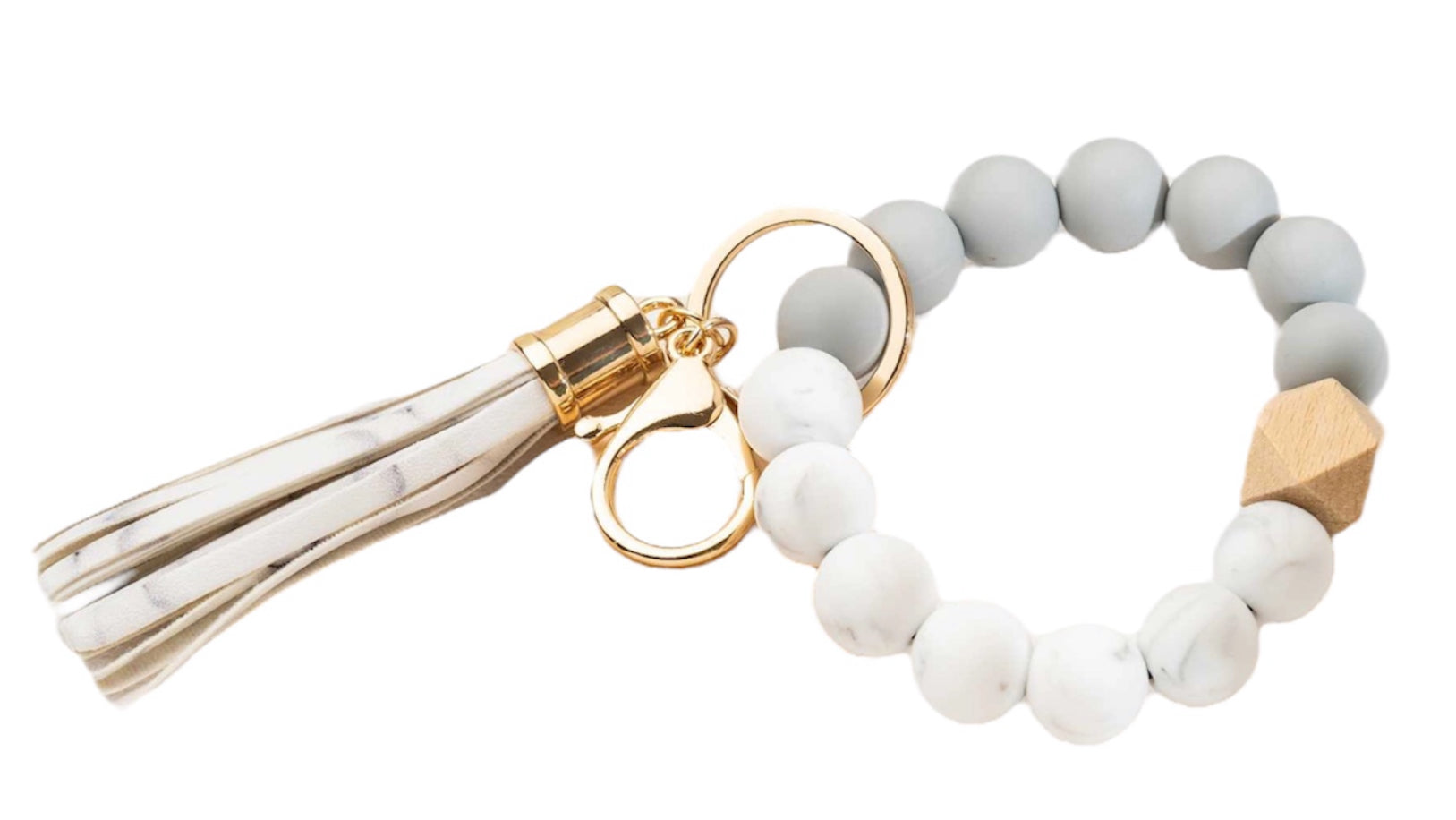 Porte-clés avec bracelet jonc, gris