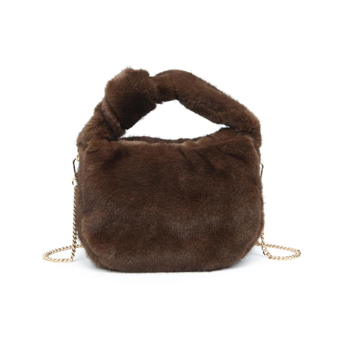 Faux Fur Crossbody: Chocolate
