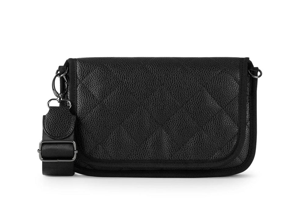 Vegan quilted Pebbled mini flap bag