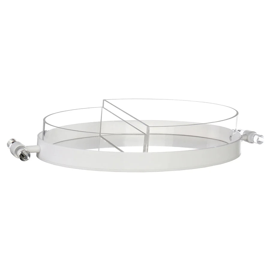 Lucite oval 2-part serving dish