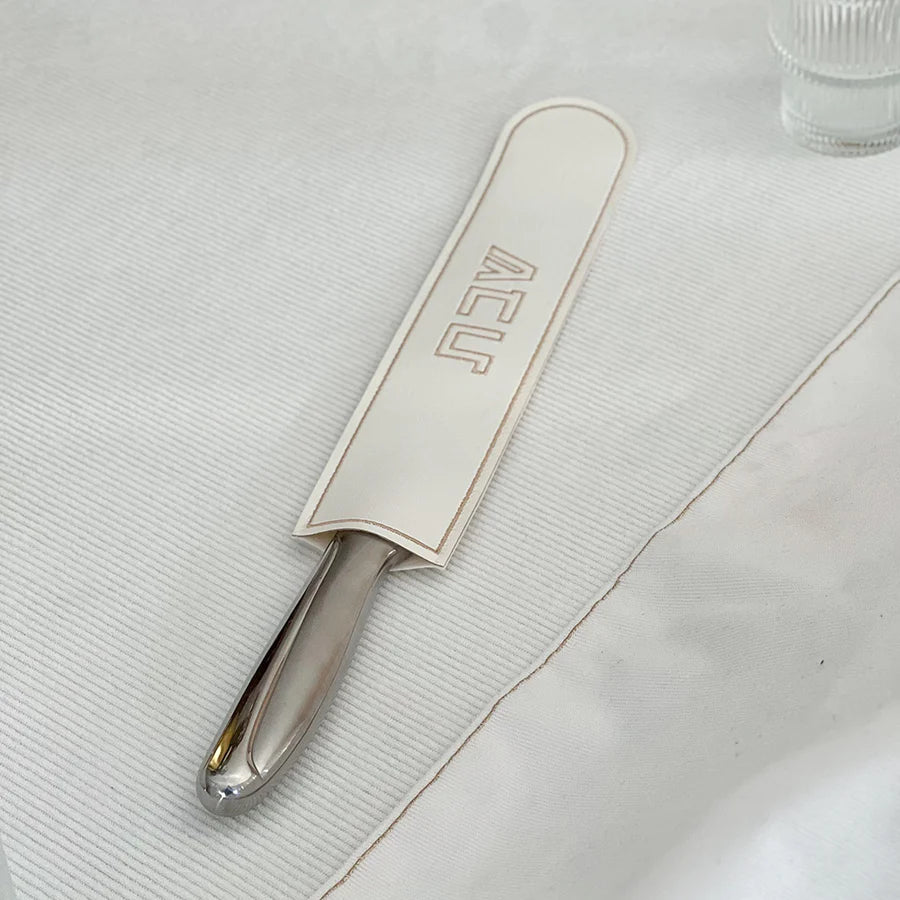 Couvre-lame de couteau à feuilles brodées