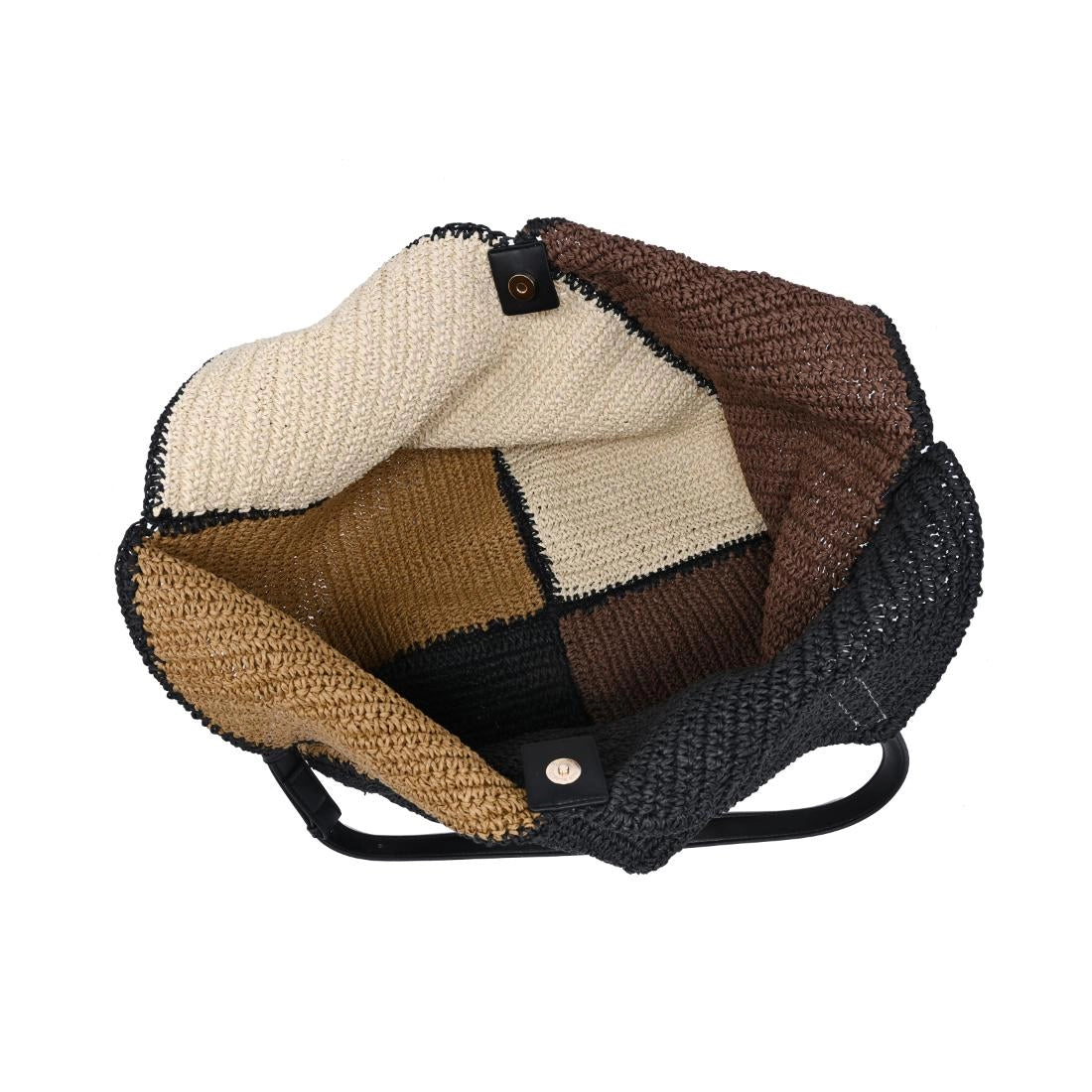 Raffia multi black and natural Tote