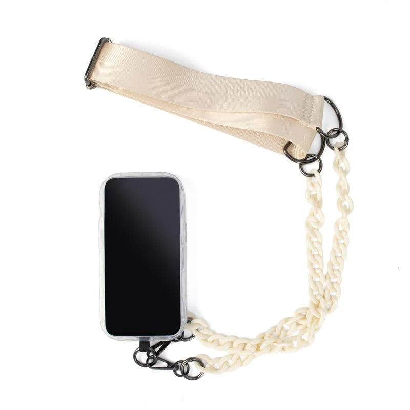 Phone crossbody strap - cream