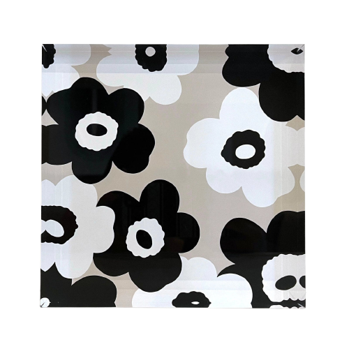 Acrylic Block - Beige Flowers