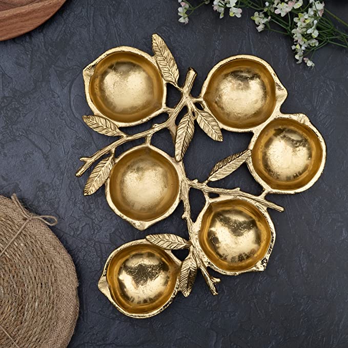 Pomegranate Cluster Bowls - Bright Gold
