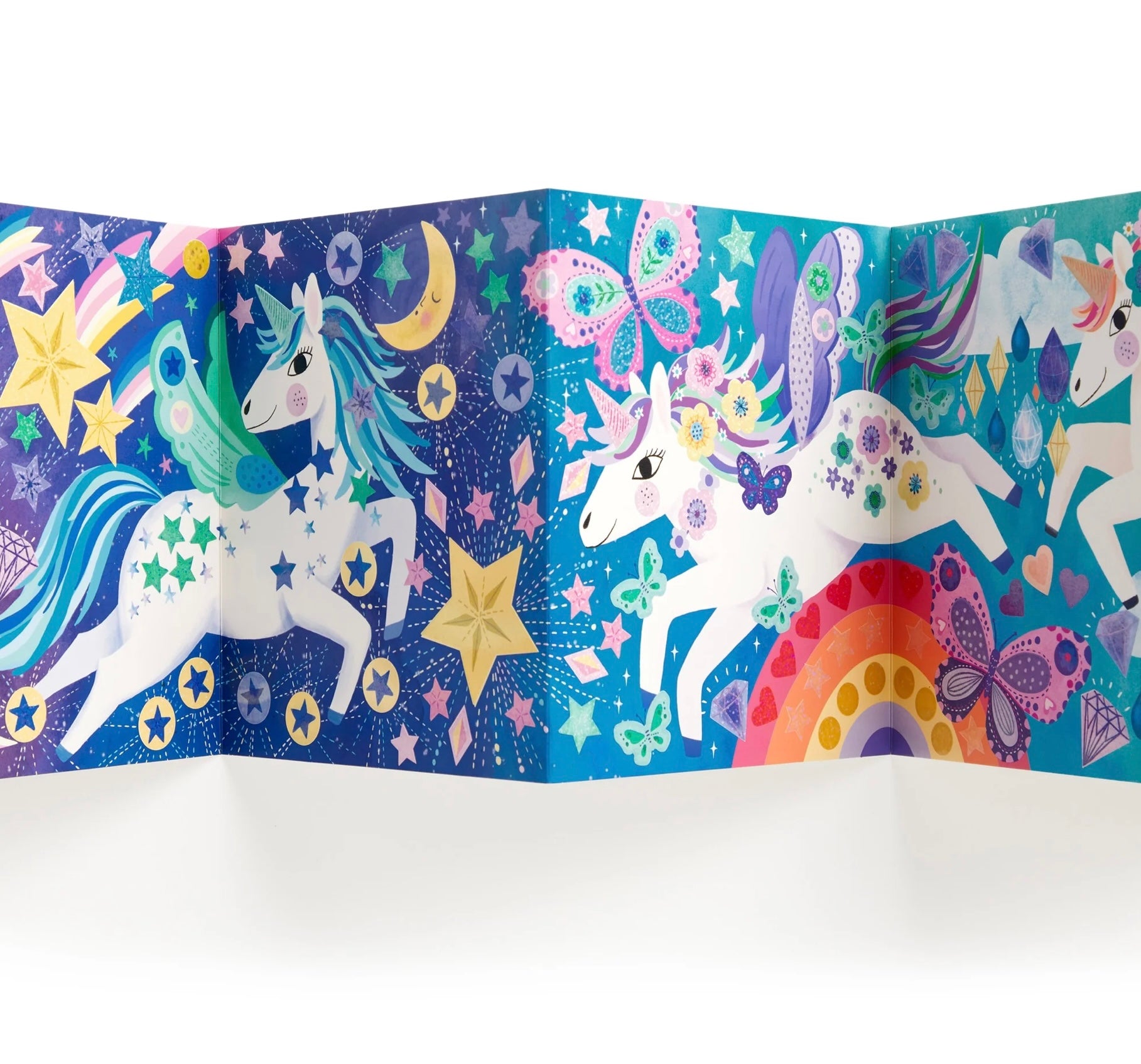 Kit d'activités avec affiches scintillantes et autocollants magiques de licorne