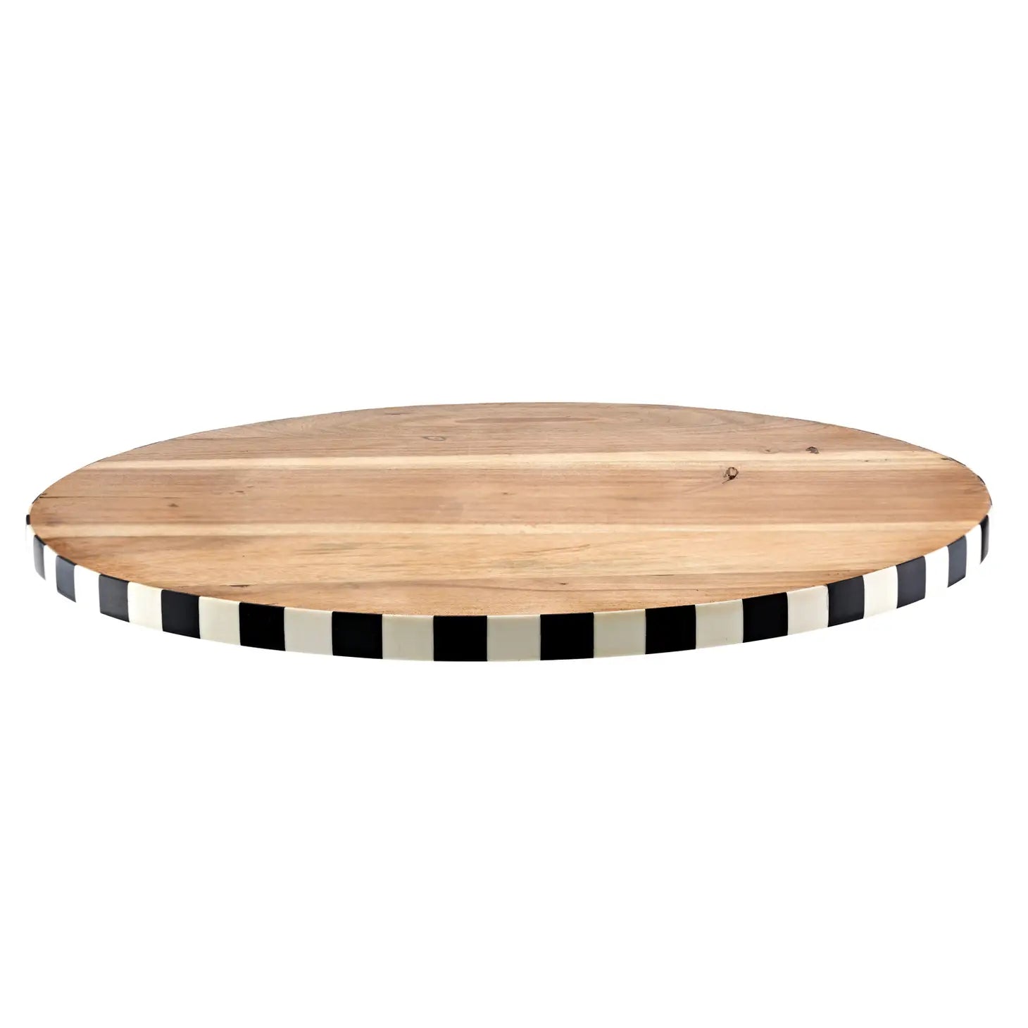 Checker Wood Lazy Susan