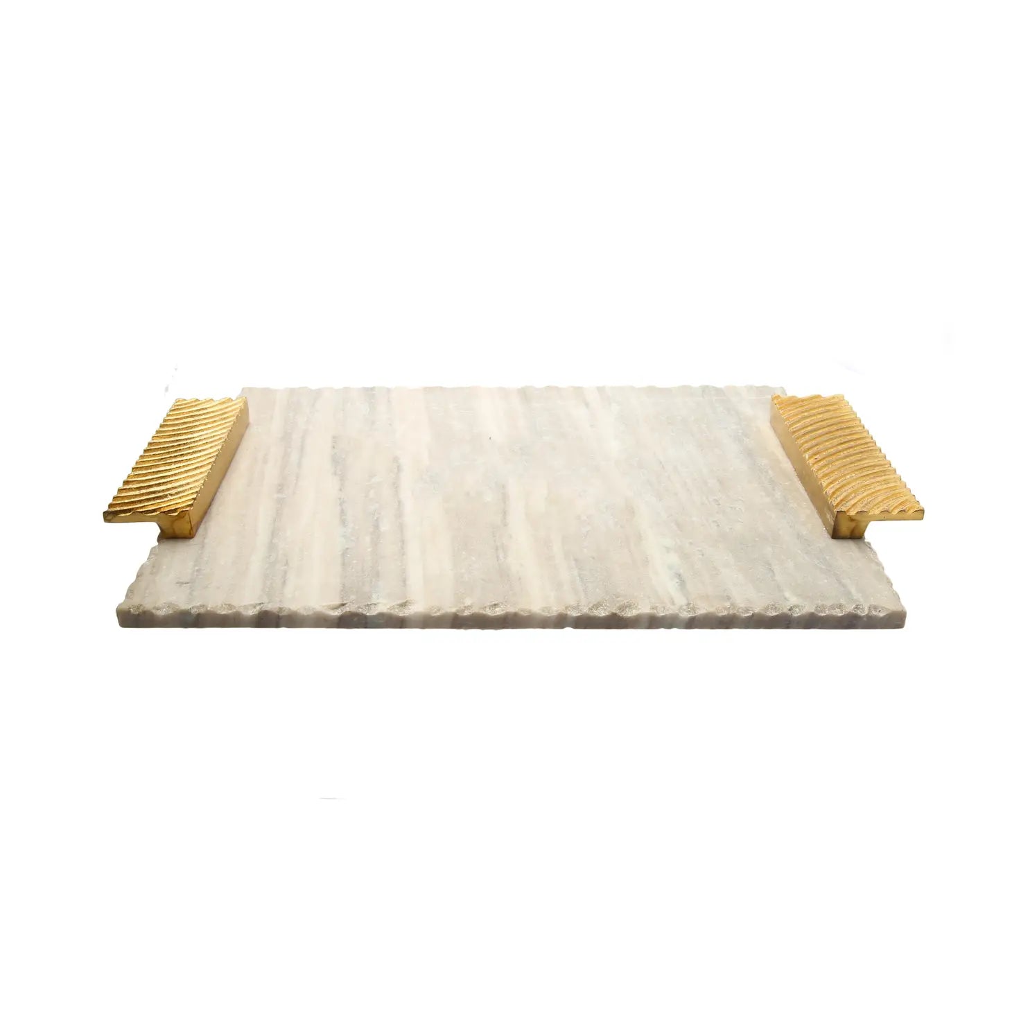 Marble grey challah board with Gold Embossed Handles