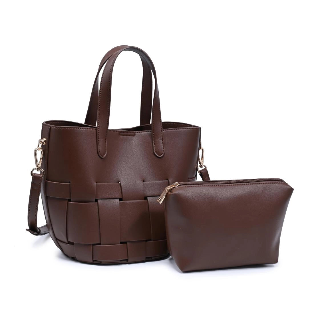 Sac cabas à panneaux tissés - noir