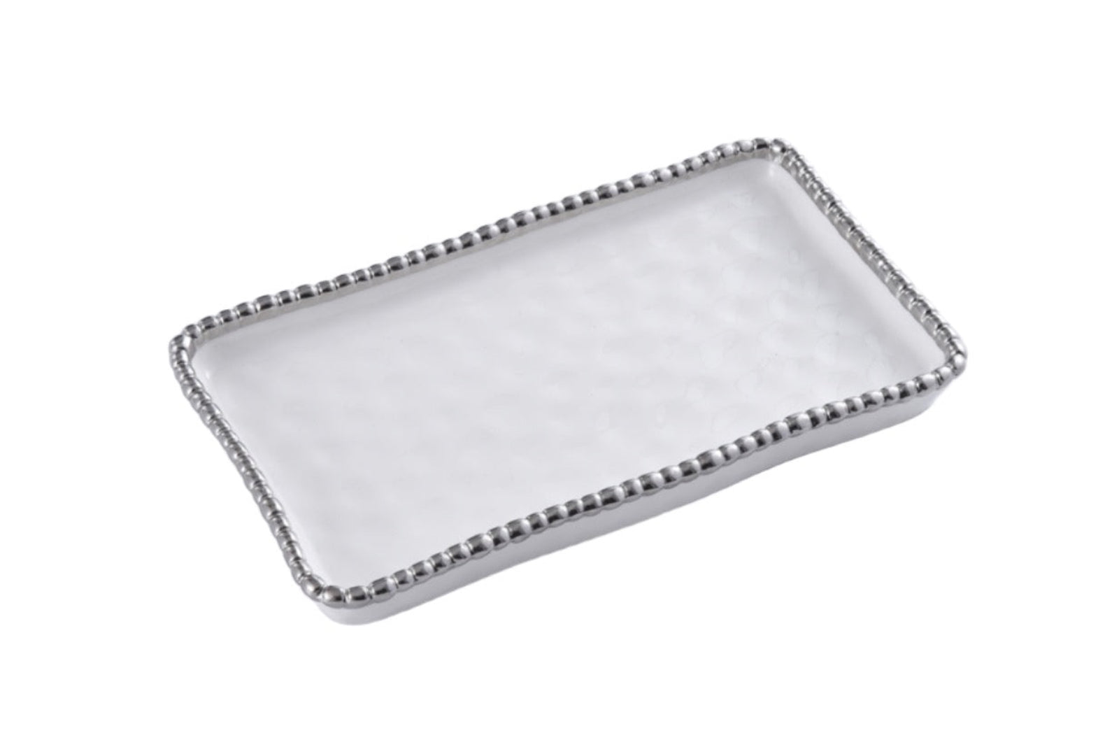 Pampa Bay Rectangular Vanity Tray With Silver Beads