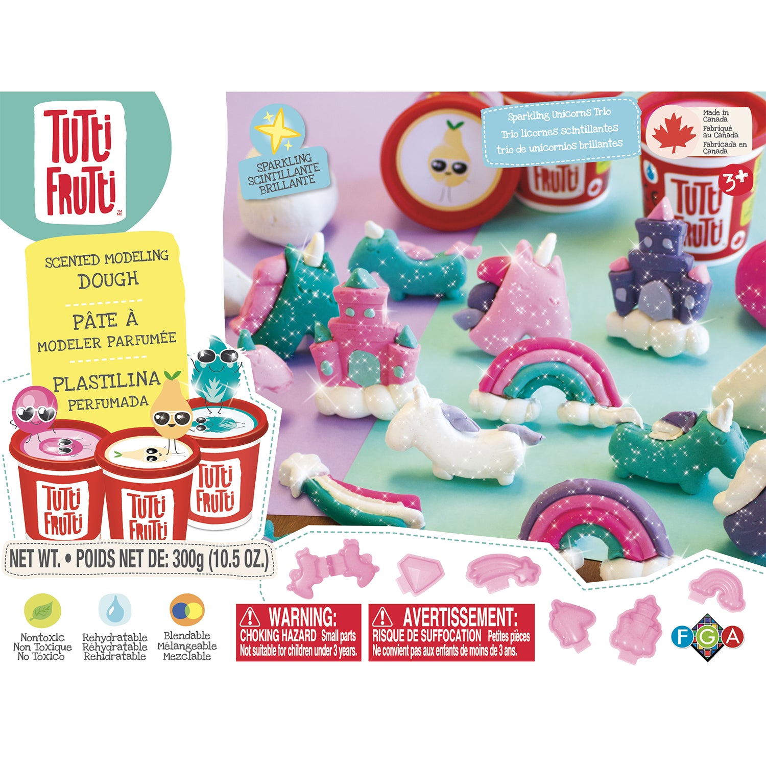 scented modeling dough - sparkling unicorns trio kit