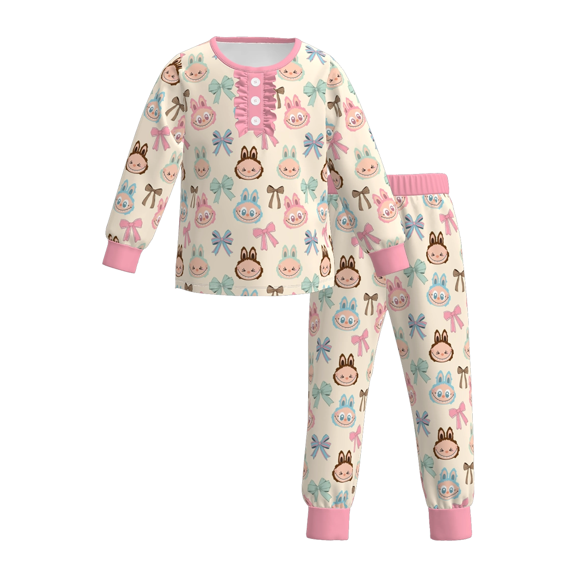 Labubu printed long sleeve pjs
