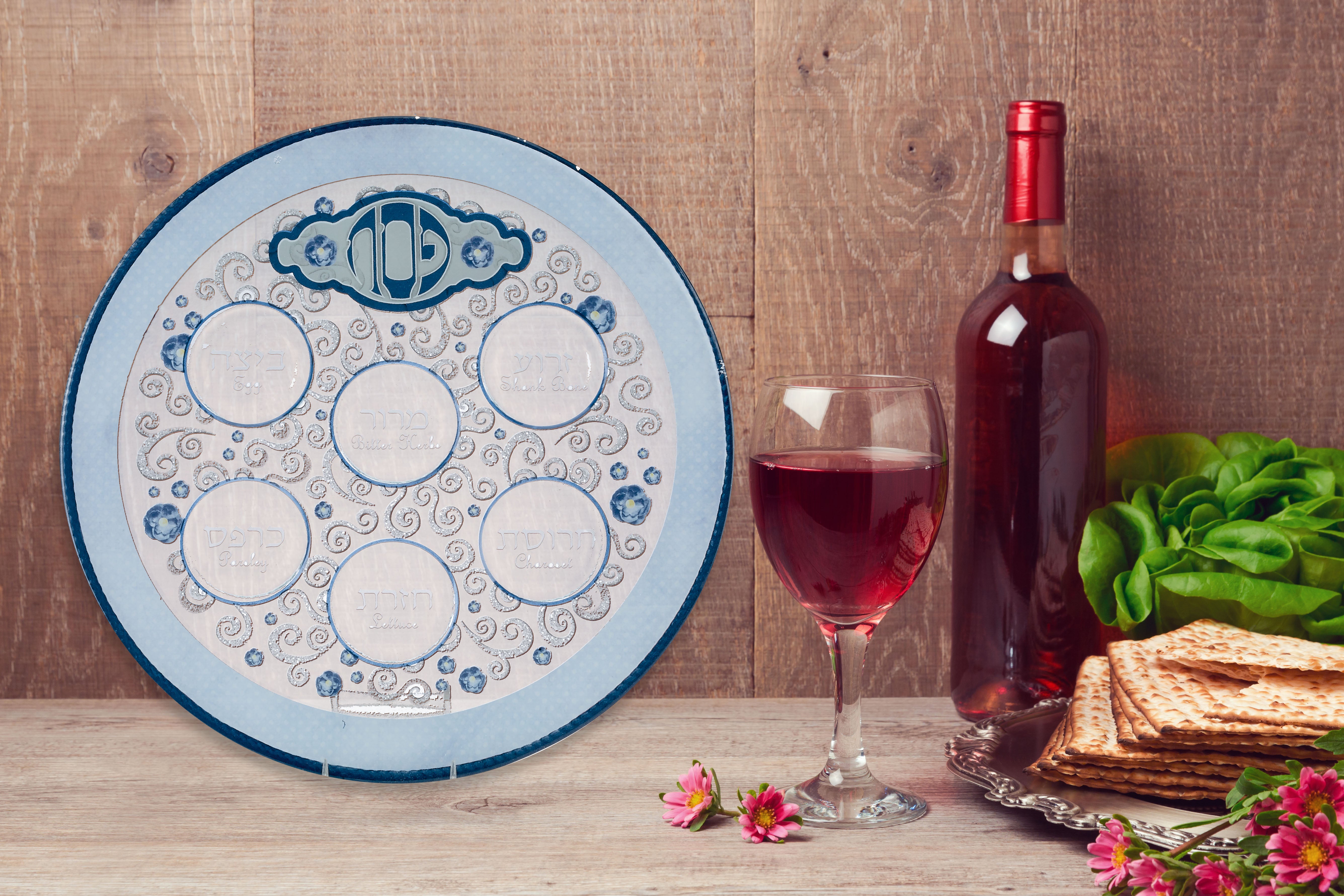 Elegant Glass Seder Plate