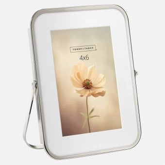 metal curved trim matte photo frame - silver 4x6