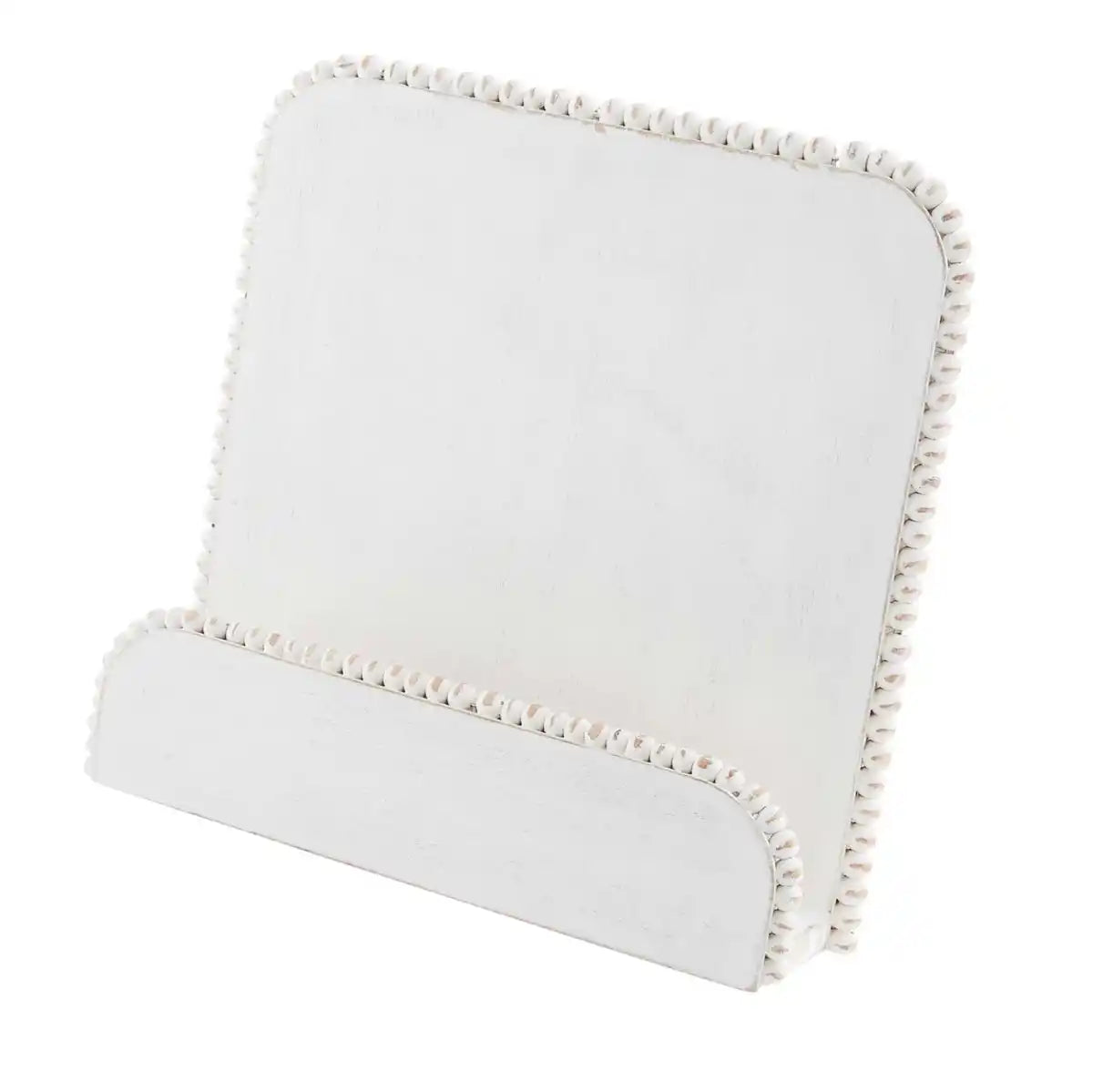 Porte-livre de cuisine en perles blanches Mudpie