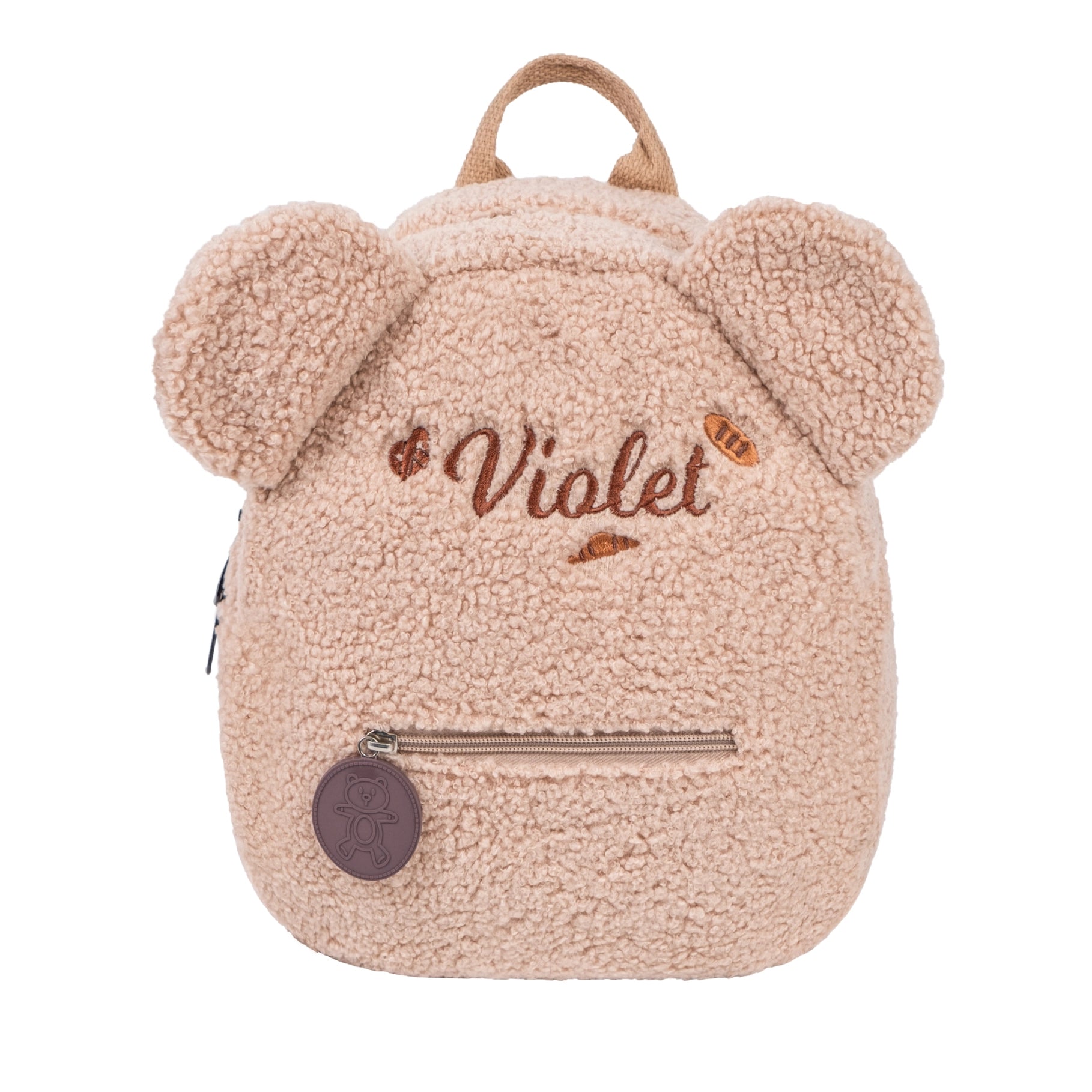 Personalized plush Backpack for Kids - brown
