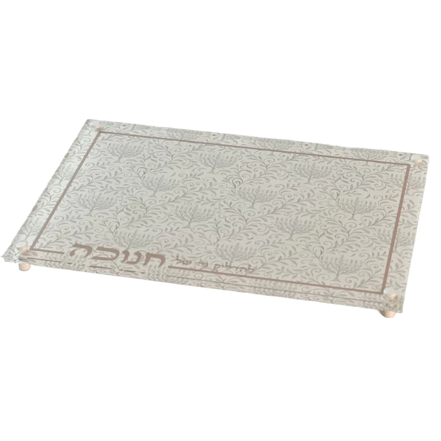 Lucite Menorah Vine Chanukkah Tray