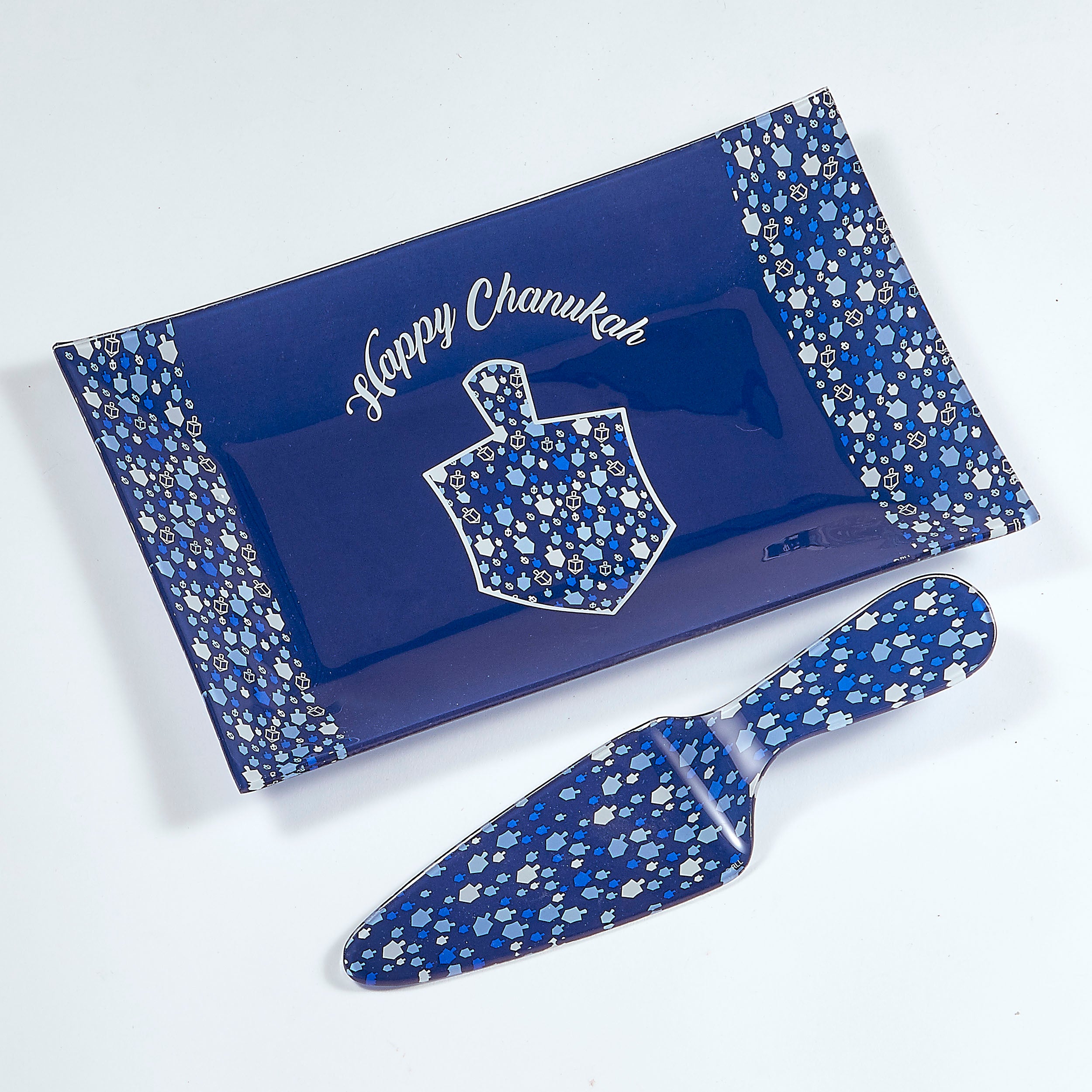 Chanukah Glass Serving Set