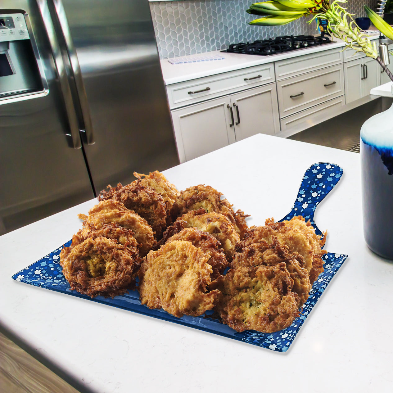 Chanukah Glass Serving Set