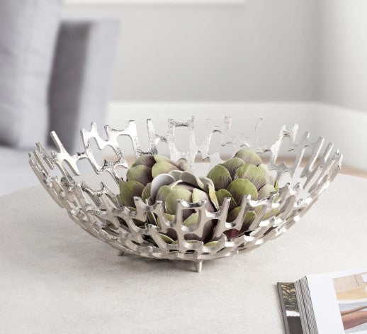 Aluminum Decorative Bowl - Nickel