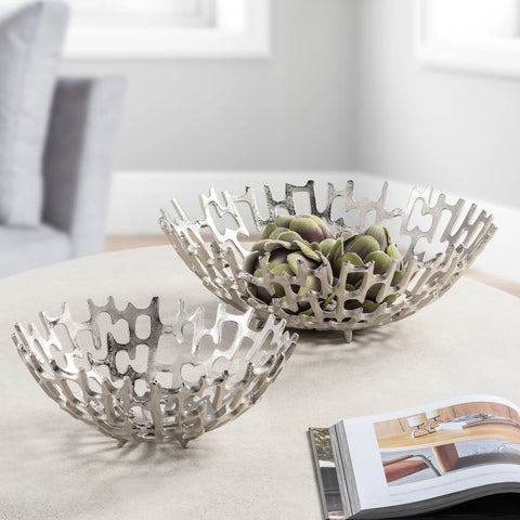 Aluminum Decorative Bowl - Nickel
