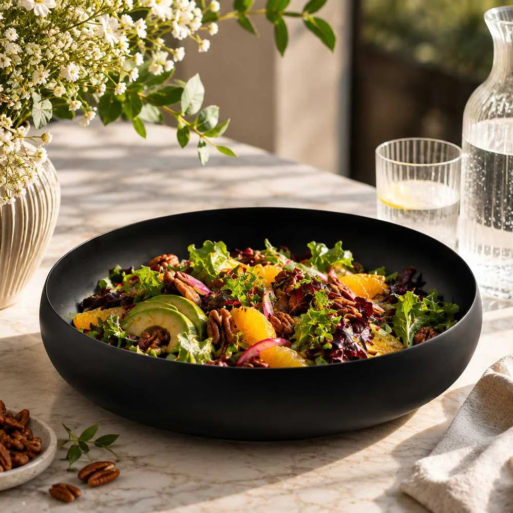 Matte Black Stainless Steel Round Bowl