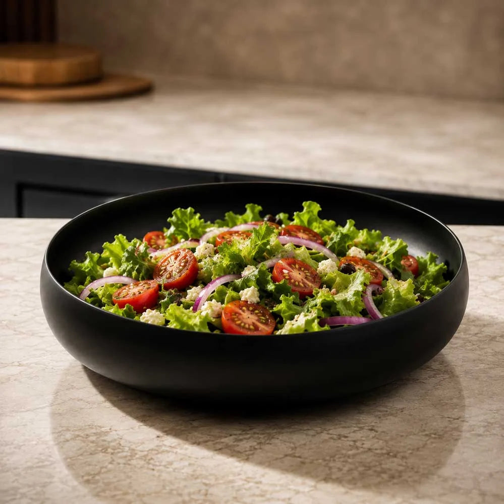 Matte Black Stainless Steel Round Bowl