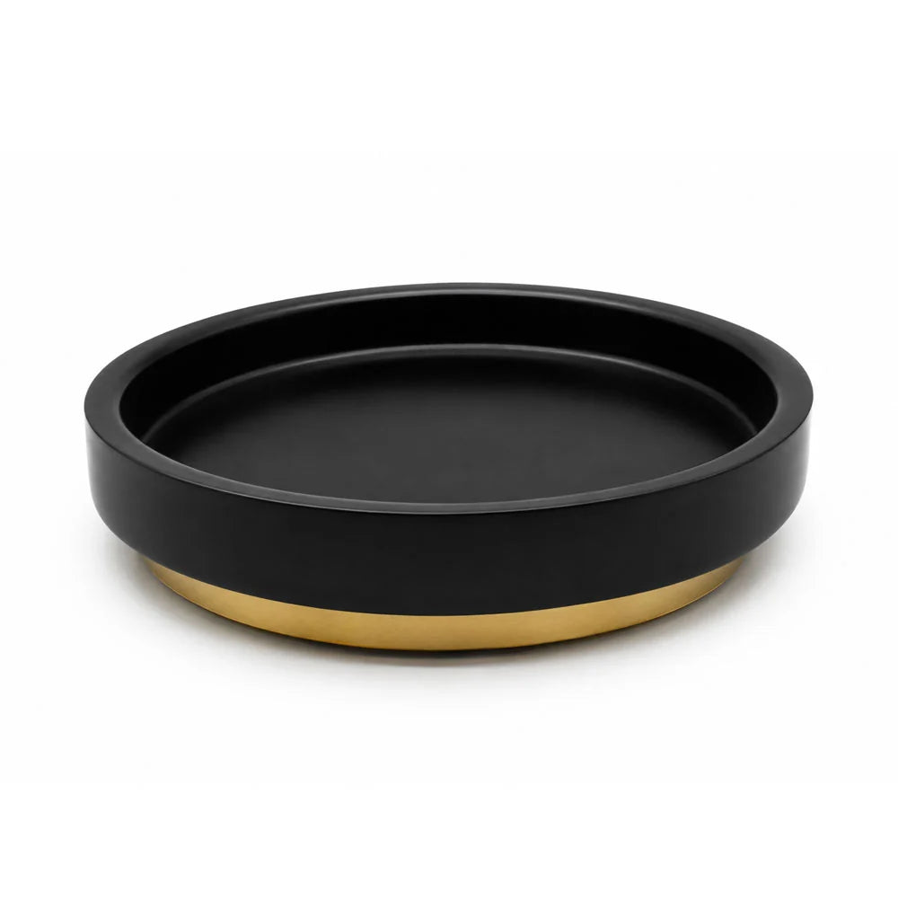 Matte Black and gold Stainless Steel serving tray