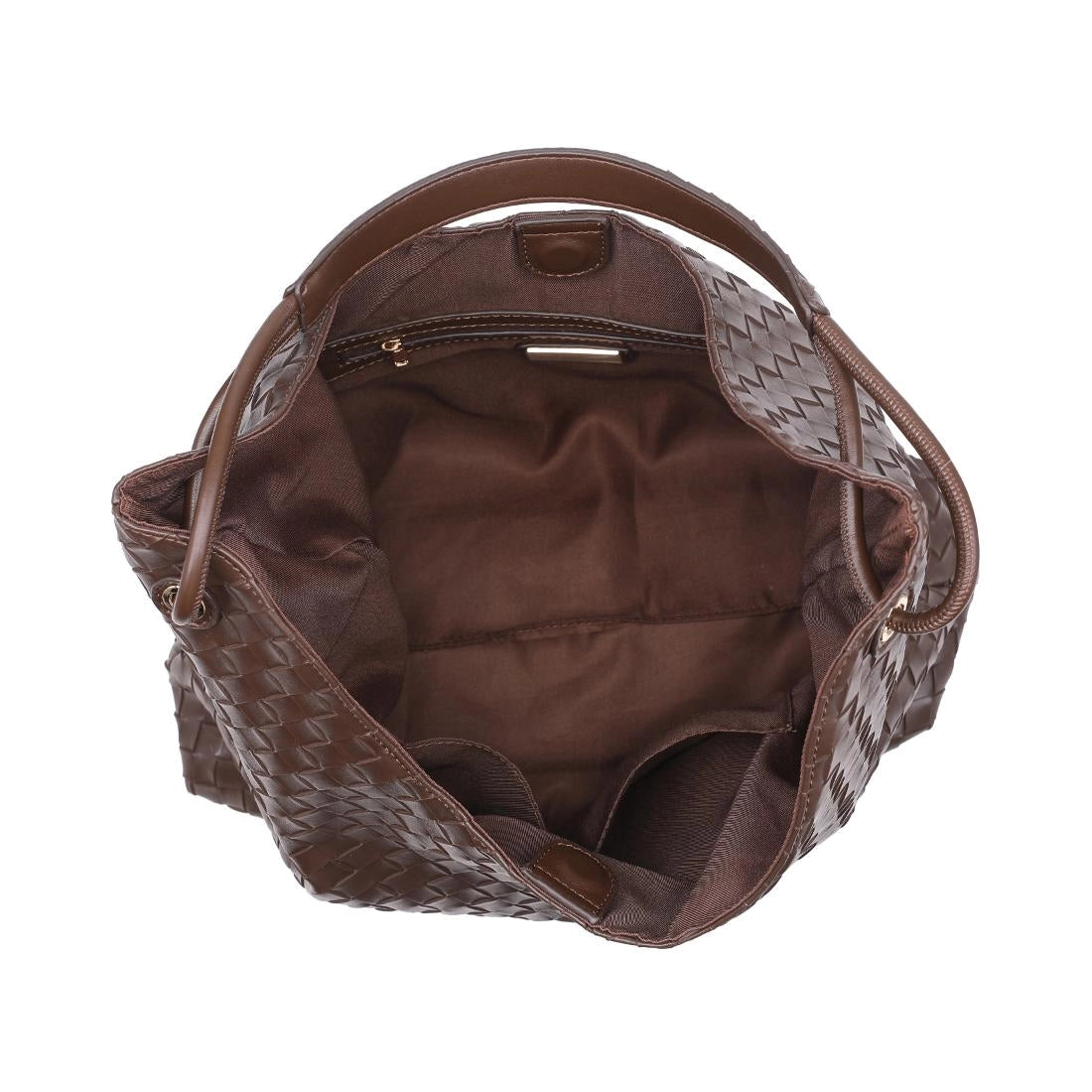 Woven U-shaped Hobo - chocolate