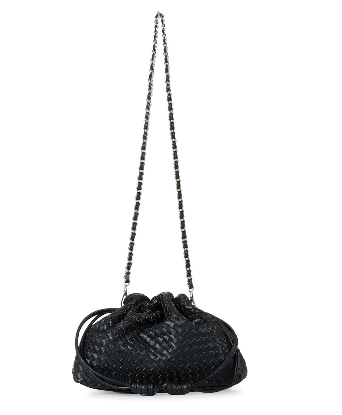 Sac cabas en cuir végan gaufré - noir
