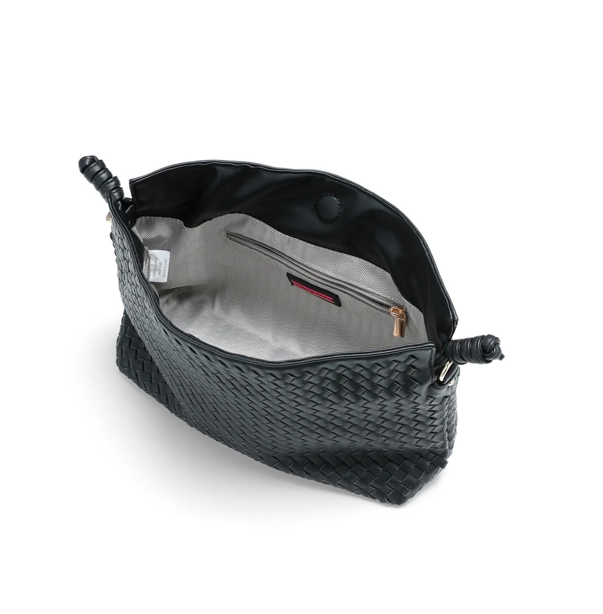 Sac cabas en cuir végan gaufré - noir