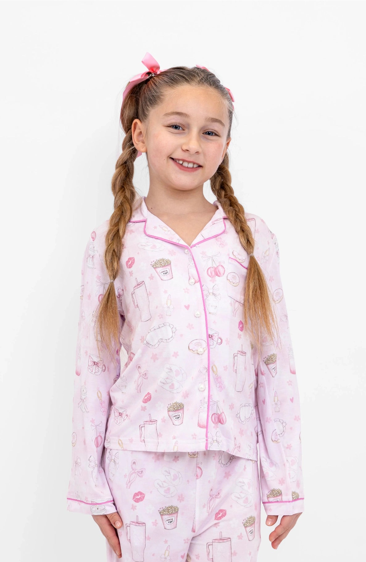 Pink Long Sleeve Jersey PJ Set