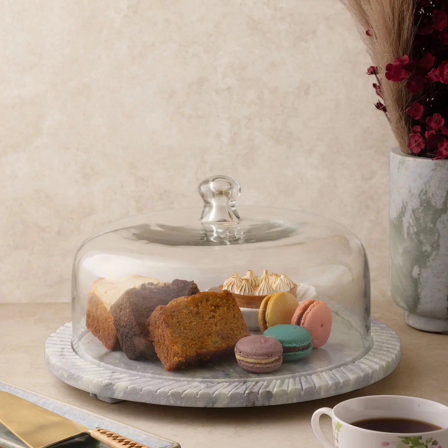 Marble Serving Board with Cloche