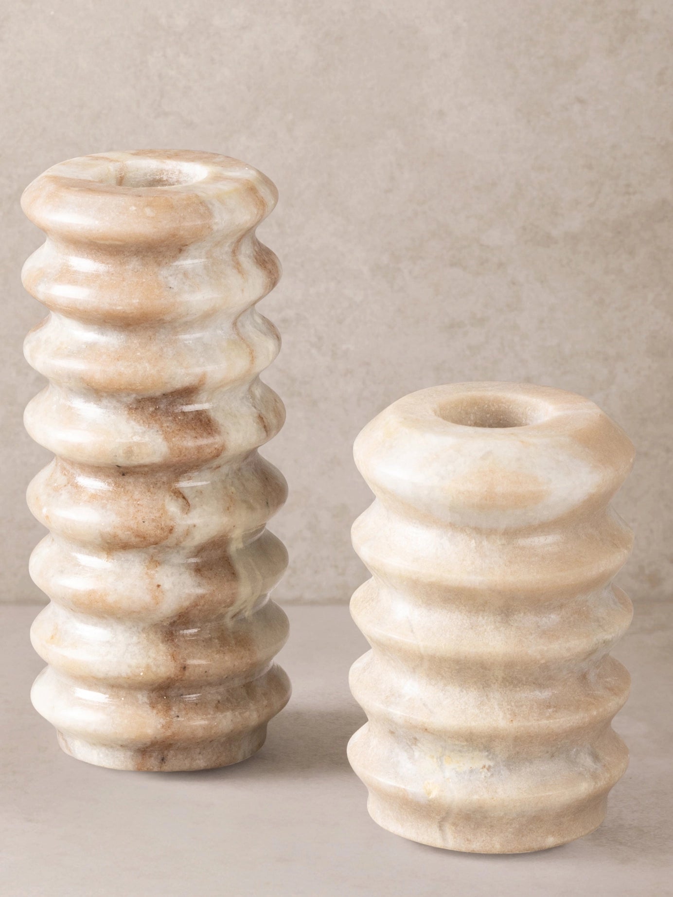 Marble Candle holders, set of 2