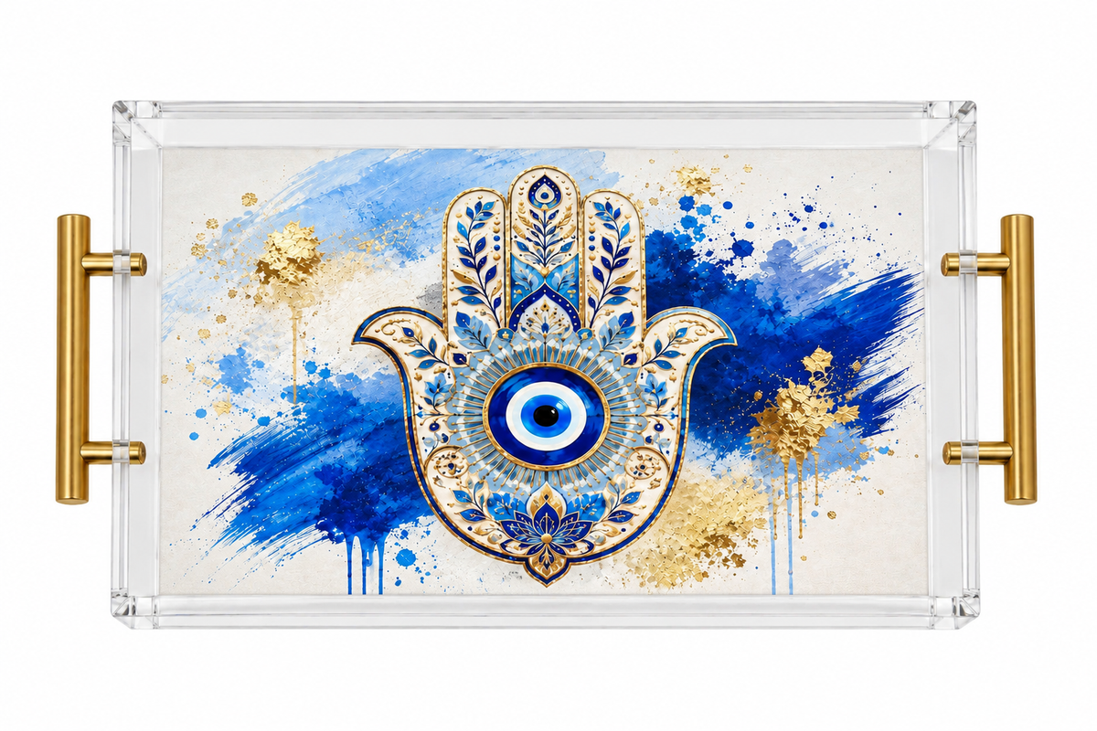 Evil Eye Art Acrylic Tray - Serving Tray Home Decor